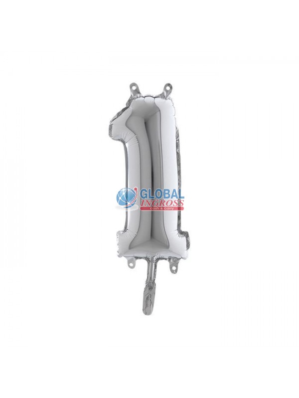 MYLAR NUMERO MEDIO ARGENTO 1 36cm
