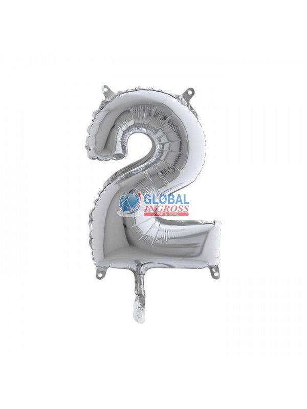 MYLAR NUMERO MEDIO ARGENTO 2 36cm