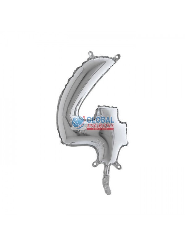 MYLAR NUMERO MEDIO ARGENTO 4 36cm