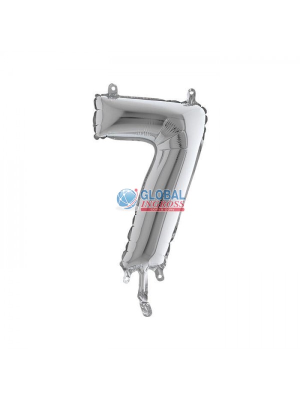 MYLAR NUMERO MEDIO ARGENTO 7 36cm