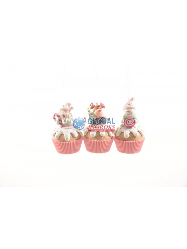 APPENDINO CUPCAKE CON PERSONAGGIO NATALE 10cm