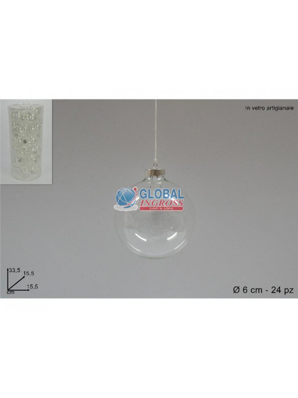 PALLE VETRO TRASPARENTI6cm 24pz