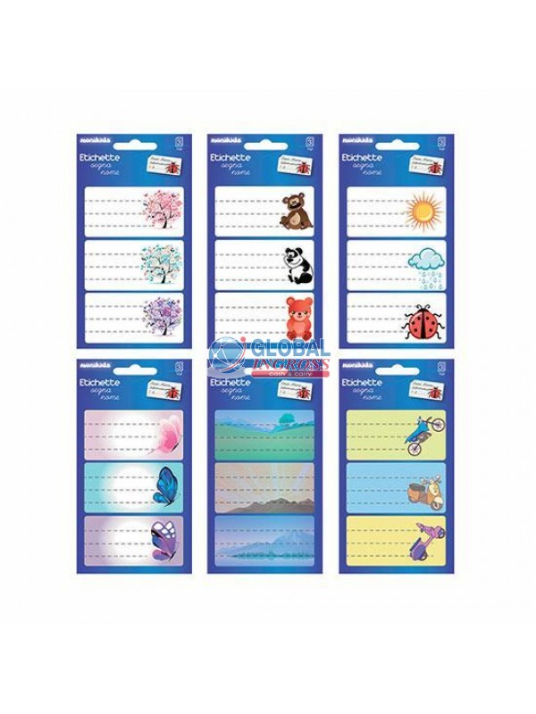 ETICHETTE SEGNANOME DECOR ASSORTITE