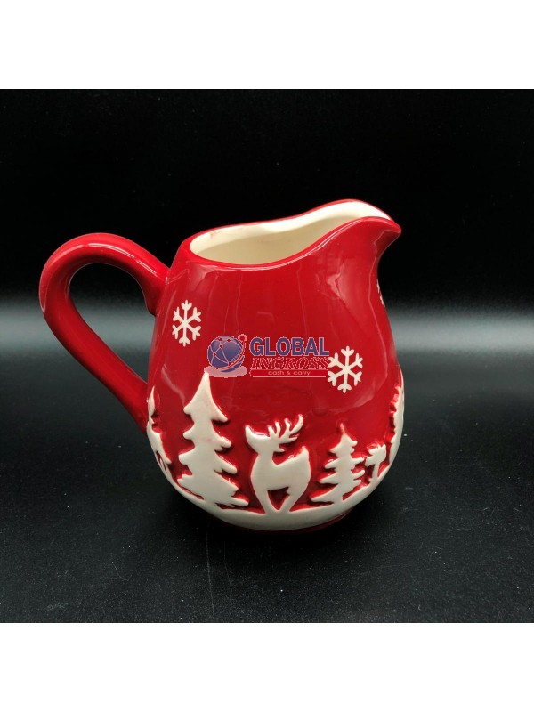 VASO LATTIERA NATALE ROSSO 12cm