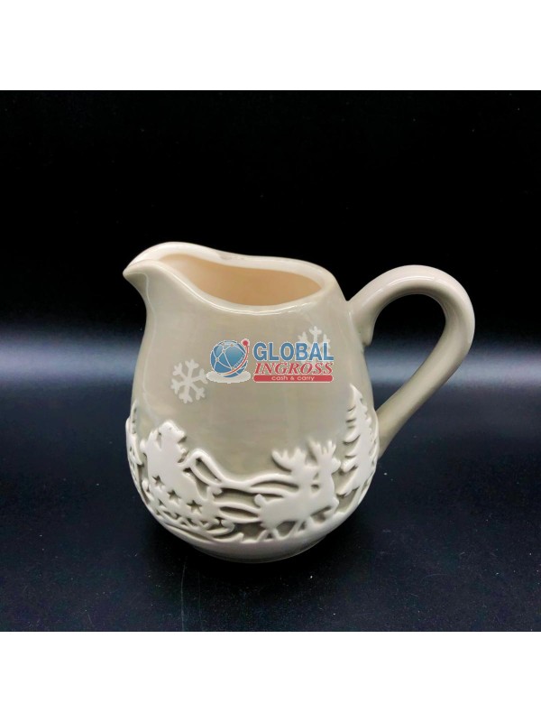 VASO LATTIERA NATALE GRIGIO 12cm .m