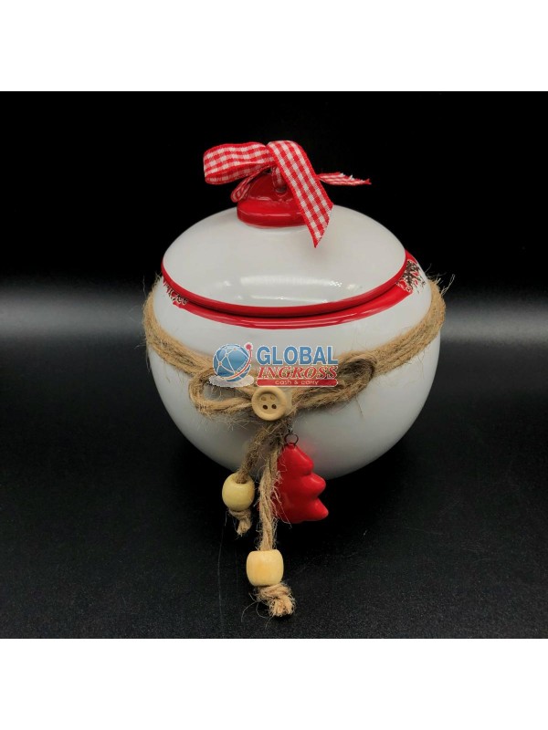 COFANETTO TONDO JUTA BIANCO