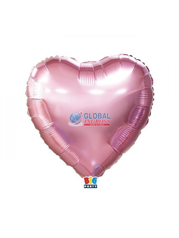 MYLAR CUORE 45cm ROSA METAL 18"