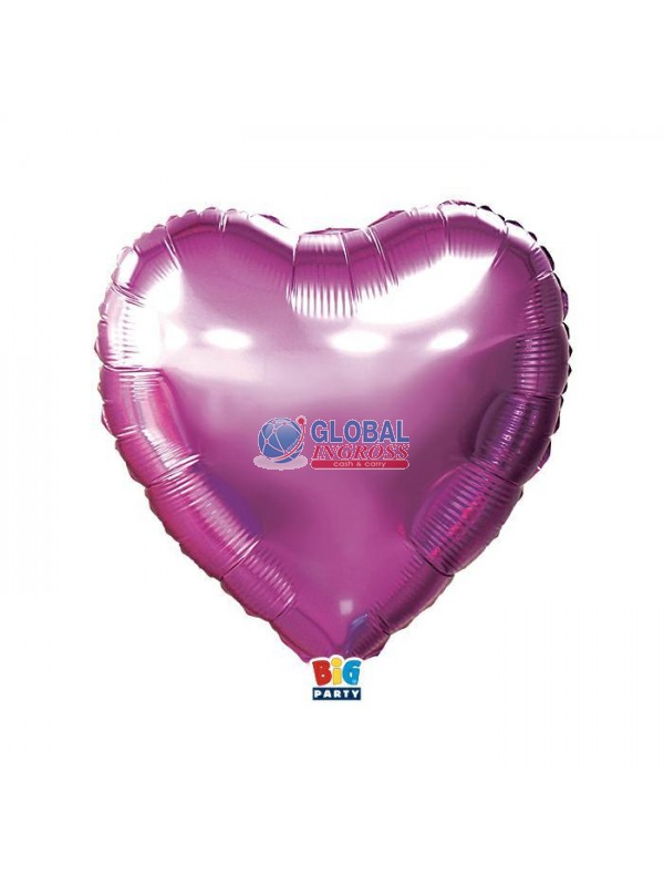 MYLAR CUORE 45cm FUXIA METAL 18"