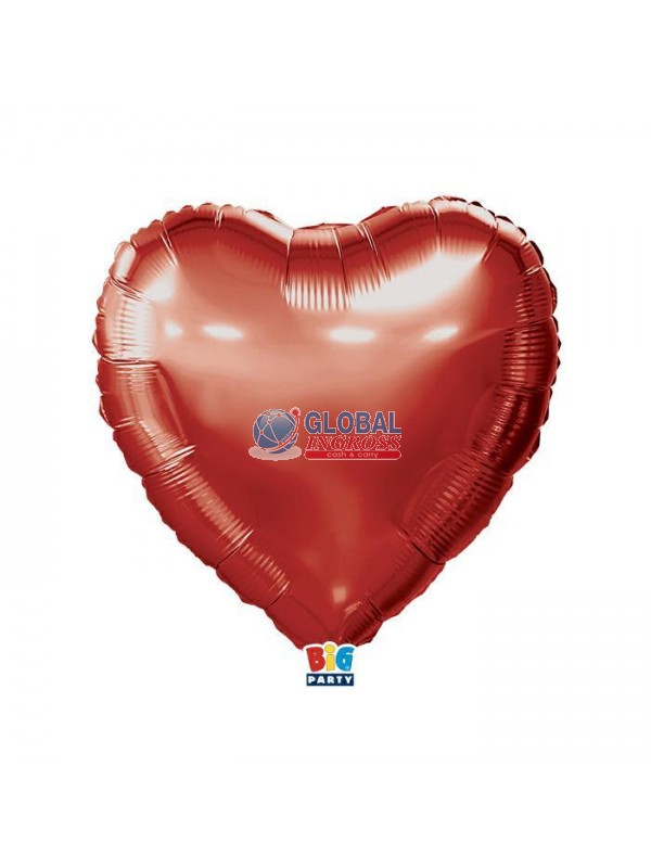 MYLAR CUORE 45cm ROSSO METAL 18"