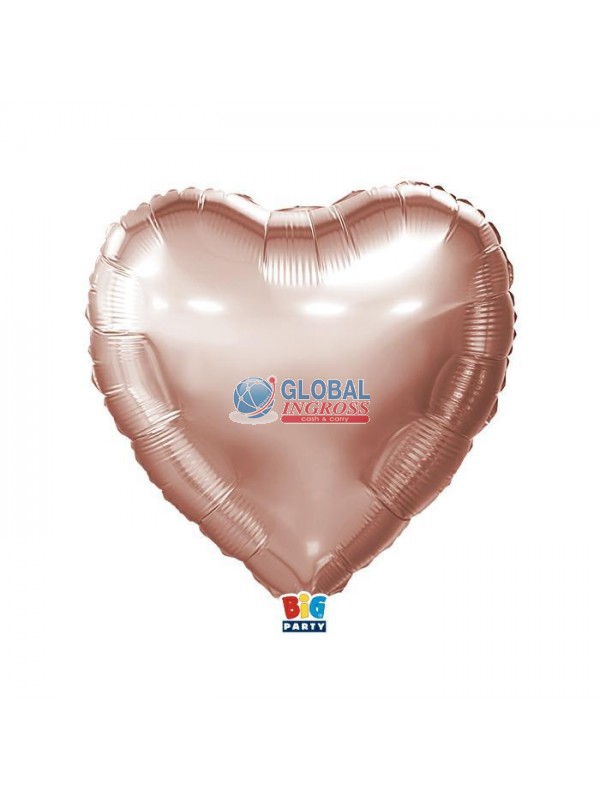 MYLAR CUORE 45cm ROSE GOLD METAL 18"
