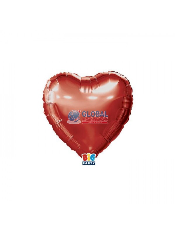 MYLAR CUORE 25cm ROSSO METAL 9"