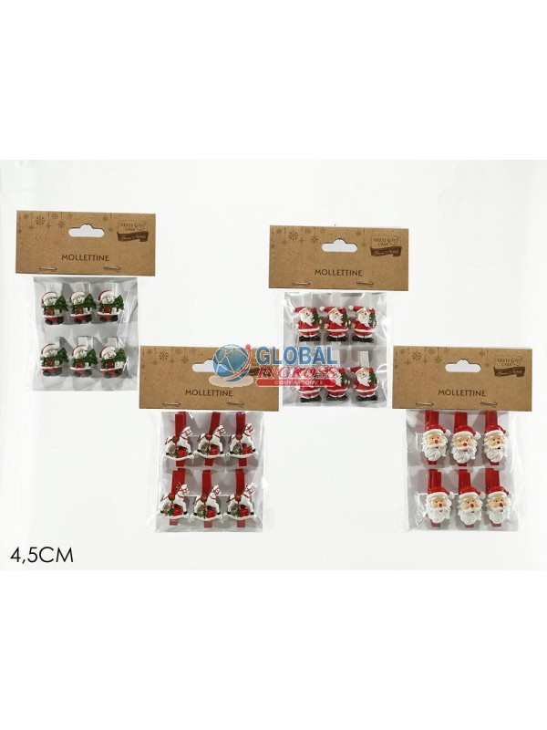 MOLLETTE DECORO NATALE 6pz