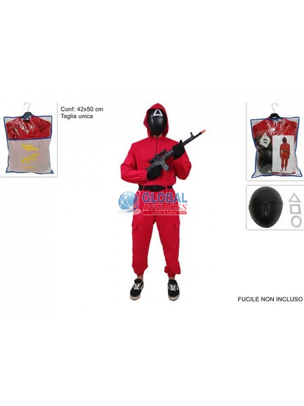 COSTUME PERSONAGGIO ADULTO + MASCHERA C/ADESIVI