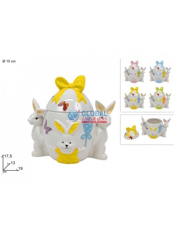 BARATTOLO UOVO C/CONIGLI 10cm