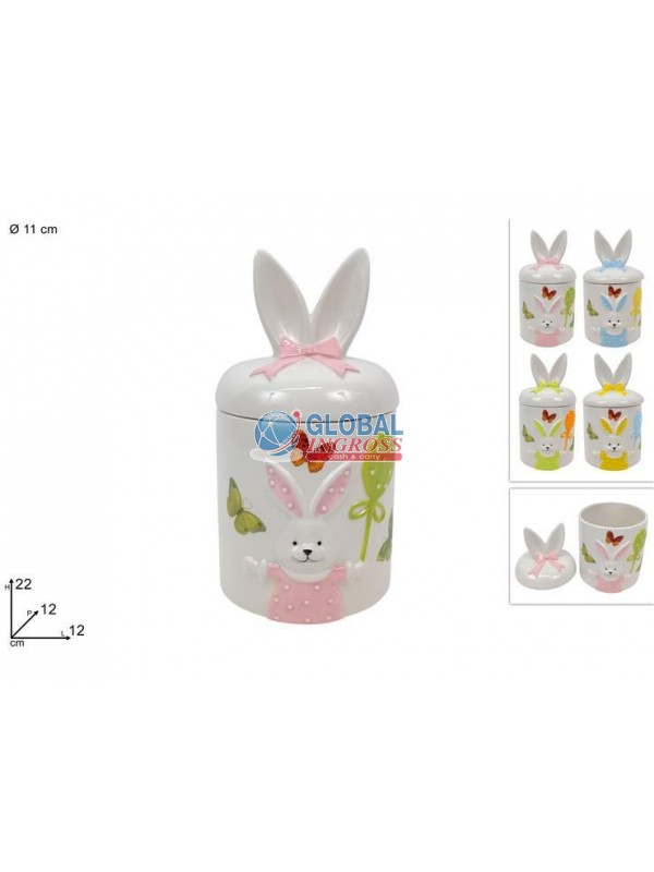 BARATTOLO C/TAPPO ORECCHIE CONIGLIO 11cm