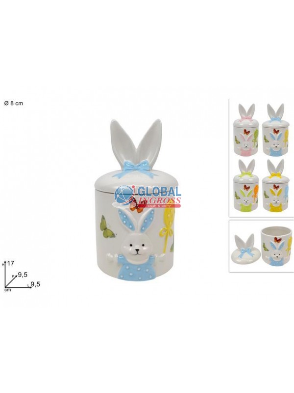 BARATTOLO C/TAPPO ORECCHIE CONIGLIO COL.ASS.