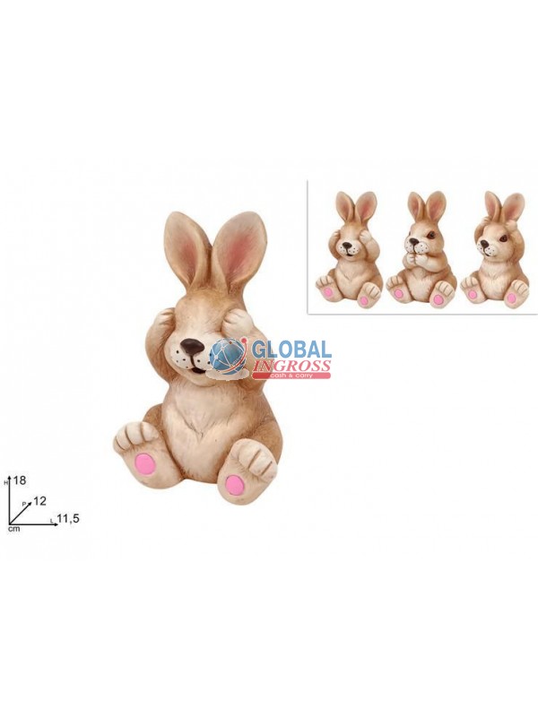 CONIGLIO SEDUTO 18cm ASS.