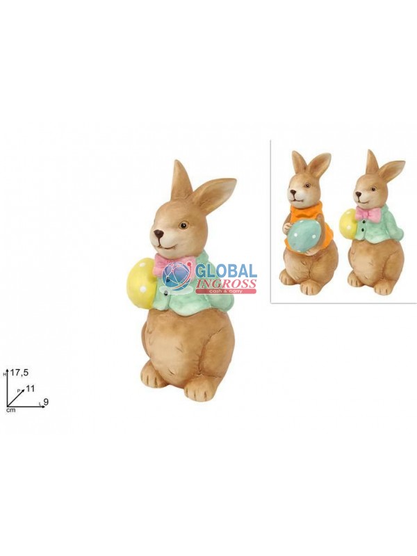 CONIGLIO C/UOVA 17cm ASS.