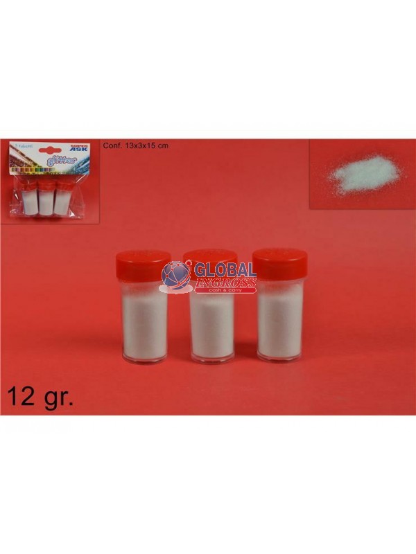 GLITTER 12gr BIANCO 3pz