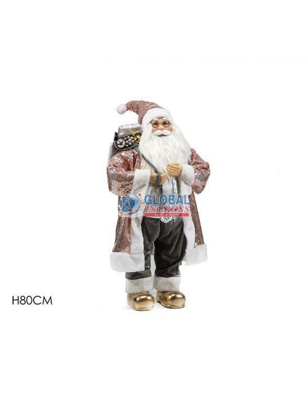 BABBO NATALE 80cm ROSA C/PAILLETTES