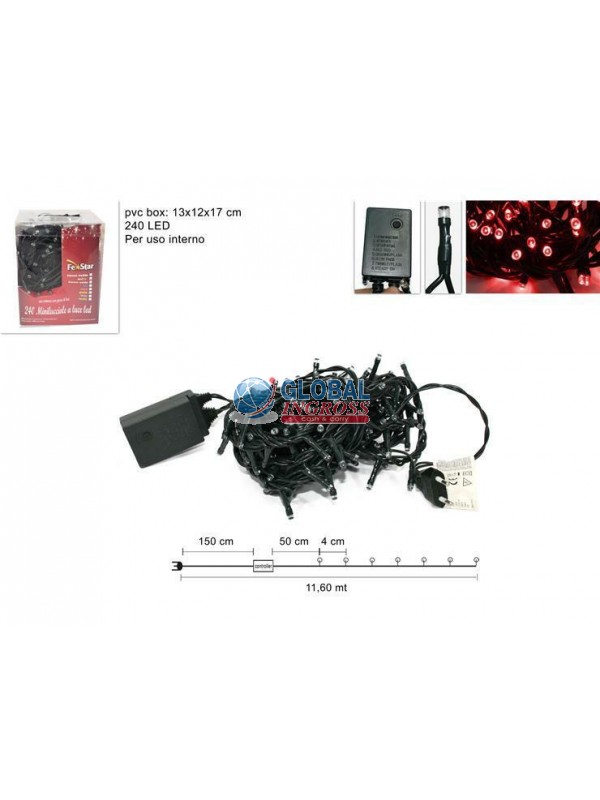 MINILUCCIOLE 240 LED ROSSO.