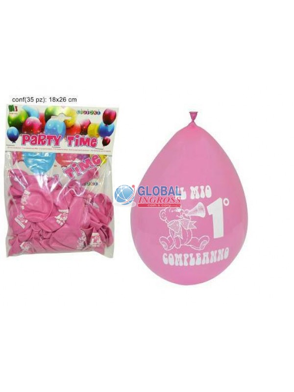 PALLONCINI 1'COMPLEANNOROSA 35pz