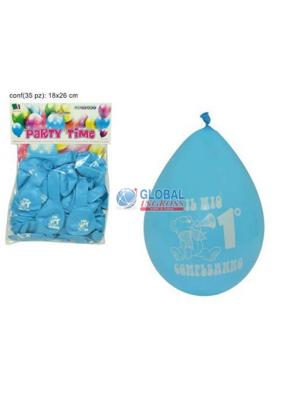 PALLONCINI 1'COMPLEANNOCELESTE 35pz