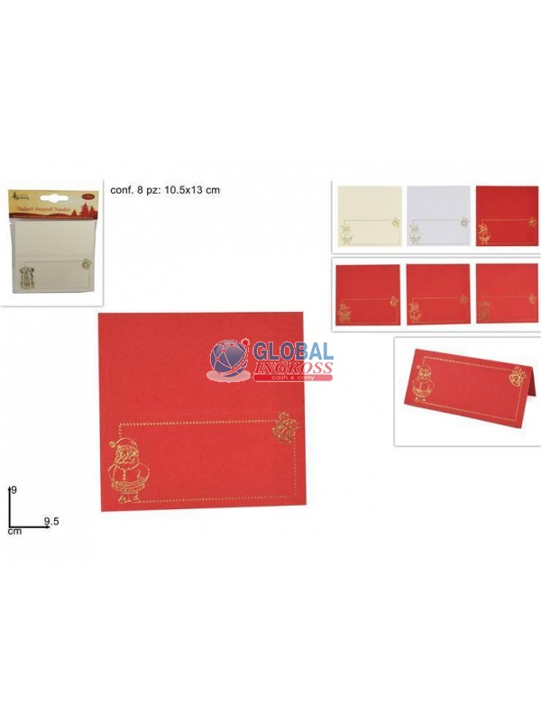 SEGNAPOSTO NATALE 8pz CARTONCINO