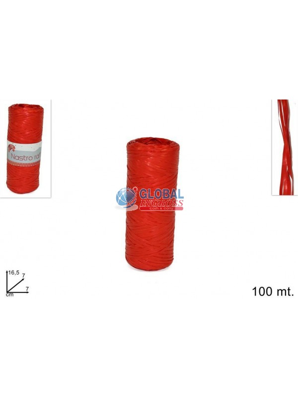NASTRO RAFFIA ROSSO 100mt