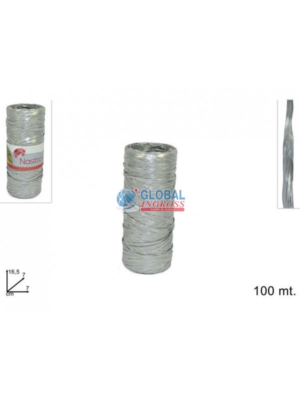 NASTRO RAFFIA SILVER 100mt