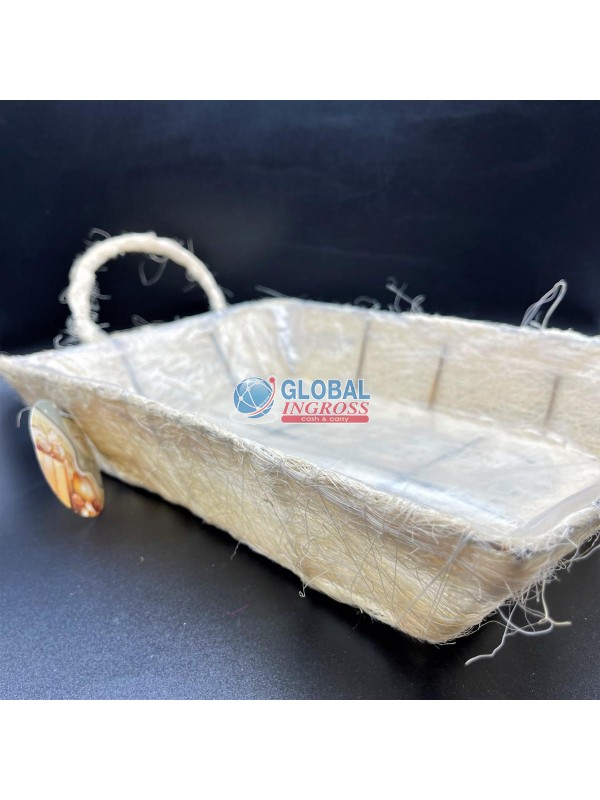 CESTO RAFFIA BEIGE RETTANGOLARE