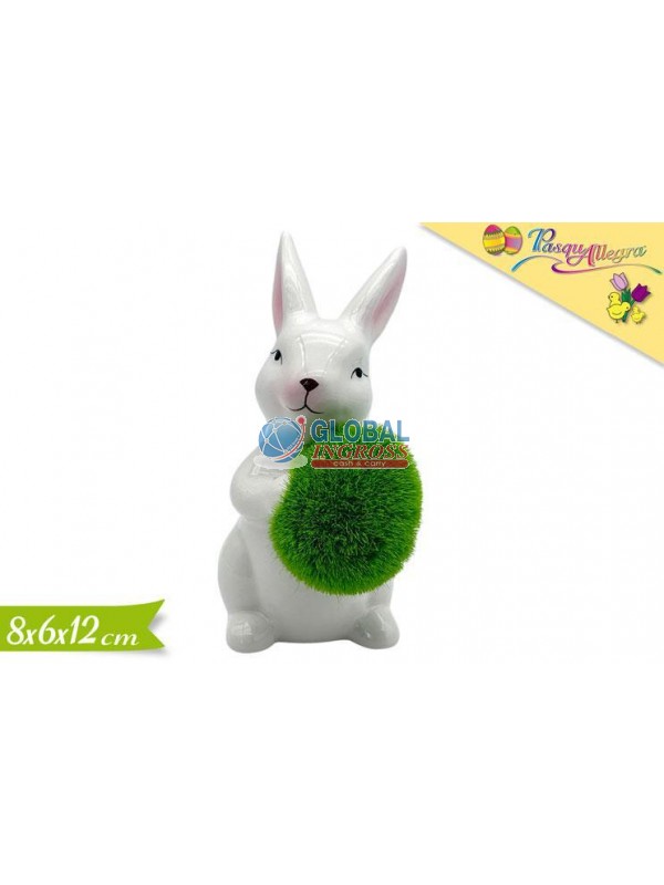 CONIGLIO CON UOVO ERBETTA 12cm