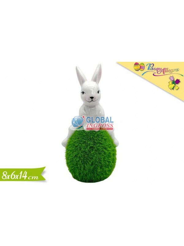 CONIGLIO SU UOVO ERBETTA 14cm