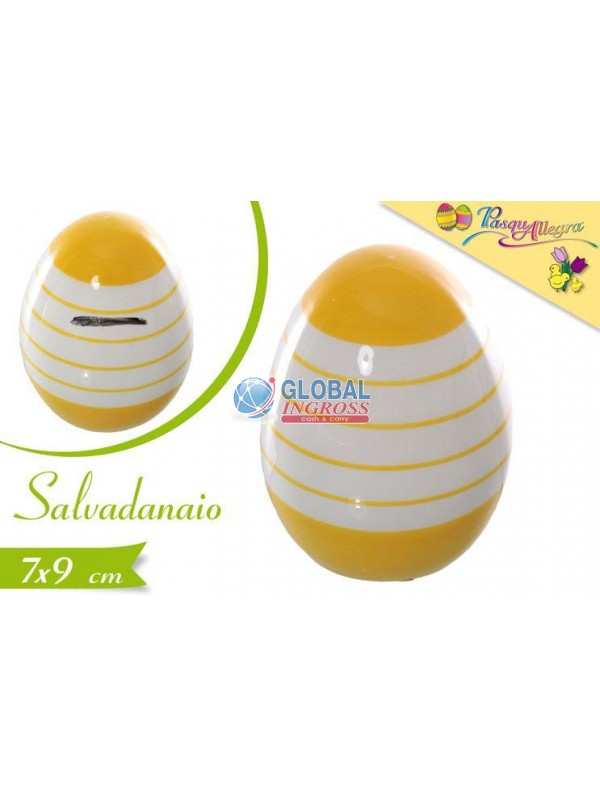 SALVADANAIO UOVO 9cm GIALLO