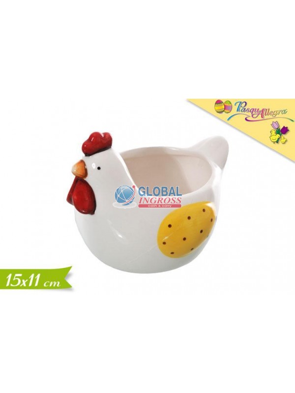 GALLINA PORTAPIANTA 15x11