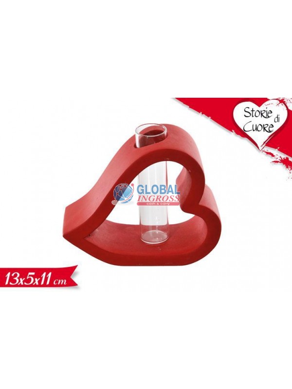 CUORE C/MINI PORTAFIORE13cm