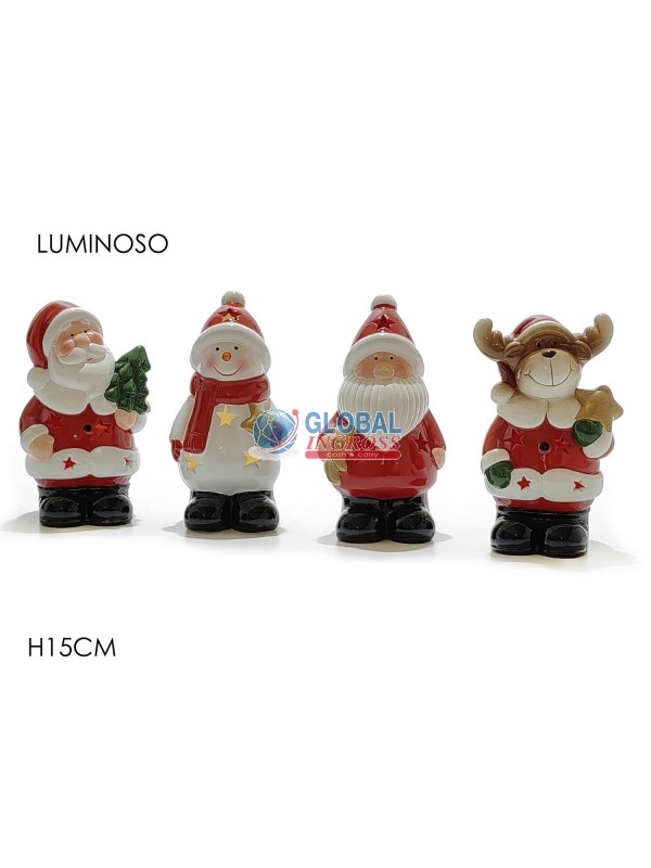 PERSONAGGIO NATALE 15cmC/LUCE