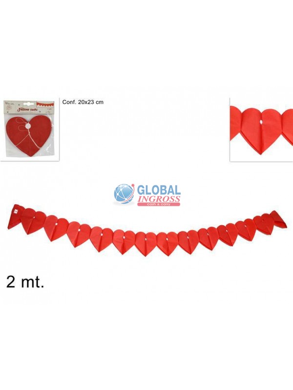FESTONE CUORI ROSSI 2mt