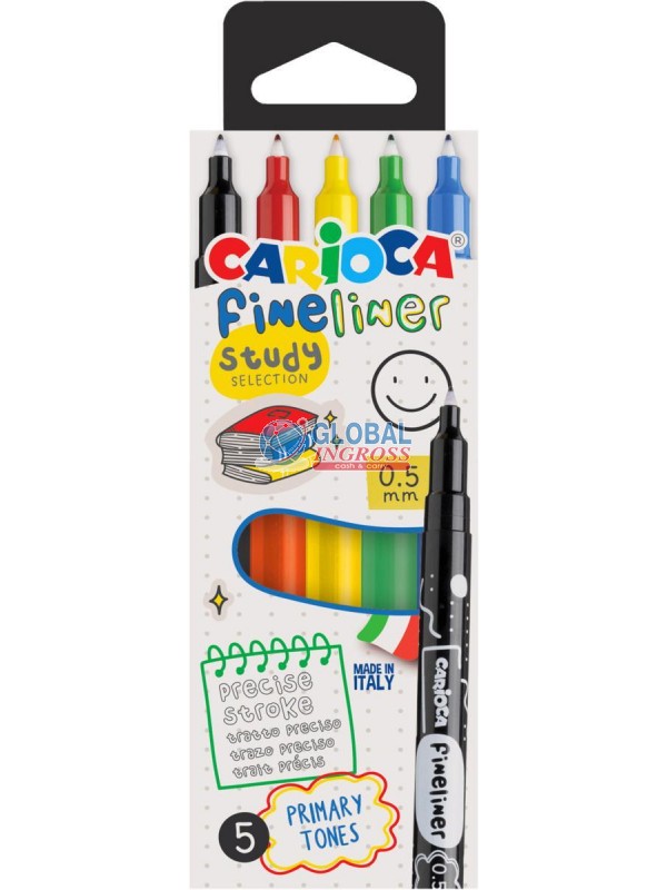 PENNARELLI FINELINER CARIOCA 5 COLORI PRIMARI