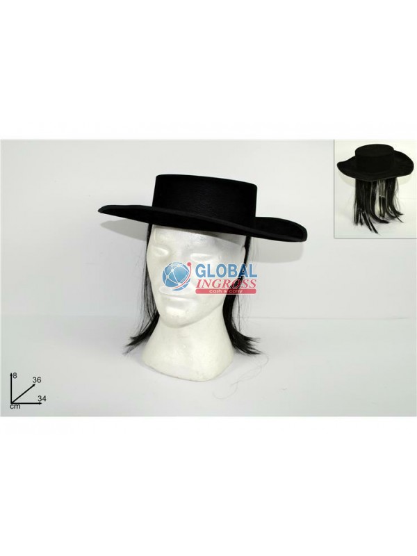 CAPPELLO C/CAPELLI NERO