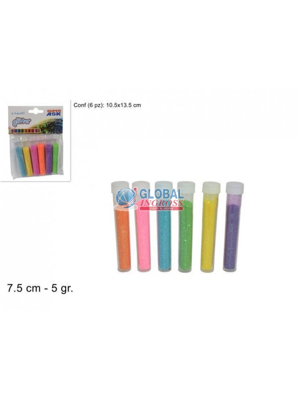 GLITTER 5gr COLORI MIXTENUI 6pz