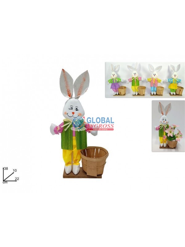 CONIGLIO C/PORTAVASO 38cm