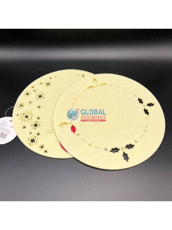 CENTRINO TONDO AVORIO/BIANCO 20cm