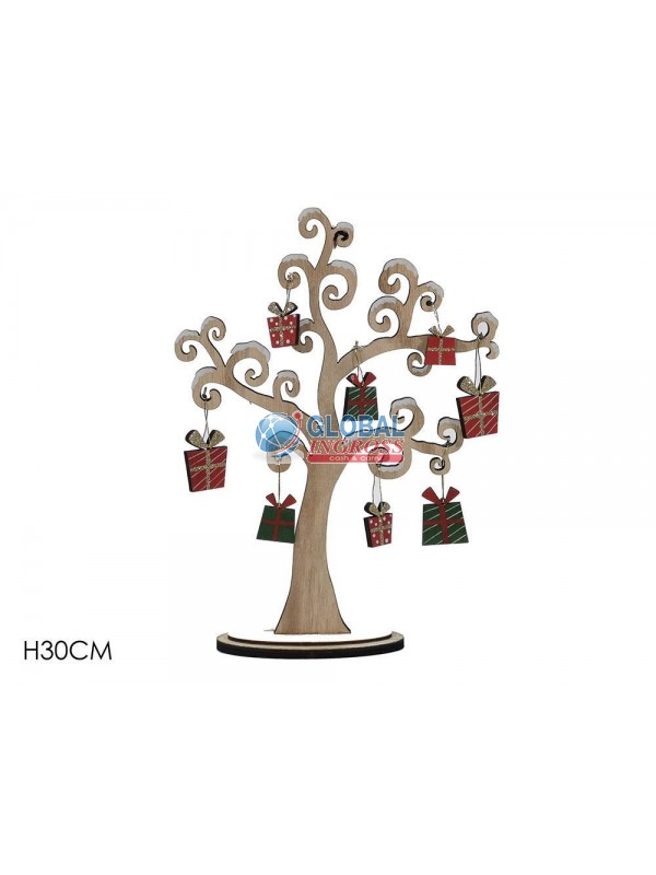 ALBERO 30cm C/REGALI ROSSO