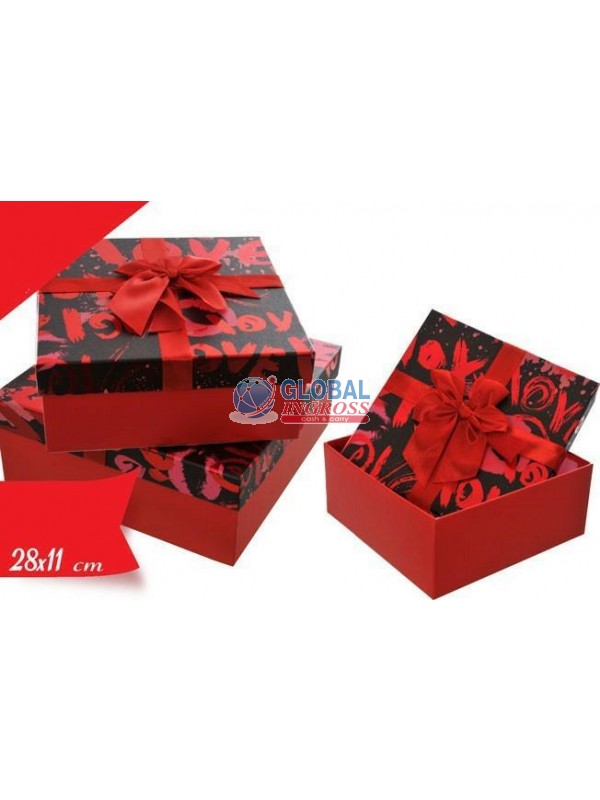 SCATOLA LOVE RED/BLACK 28x28x11