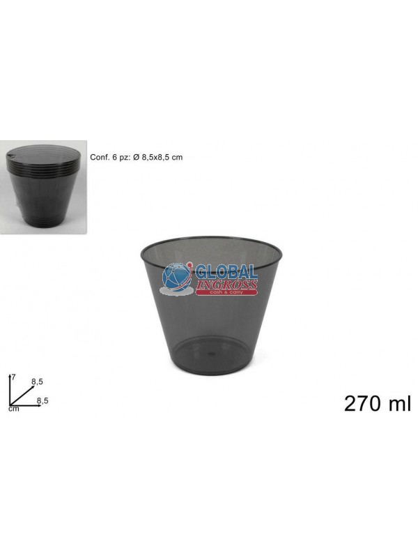 COPPETTA PLASTICA NERO 6pz