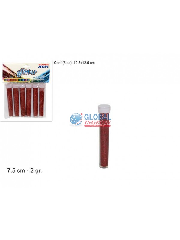 GLITTER 2gr ROSSO 6pz