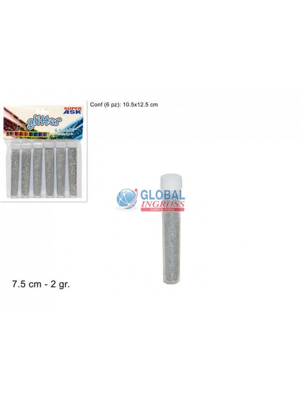 GLITTER 2gr SILVER 6pz