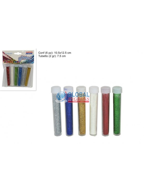 GLITTER 2gr COLORI MIXFORTI 6pz