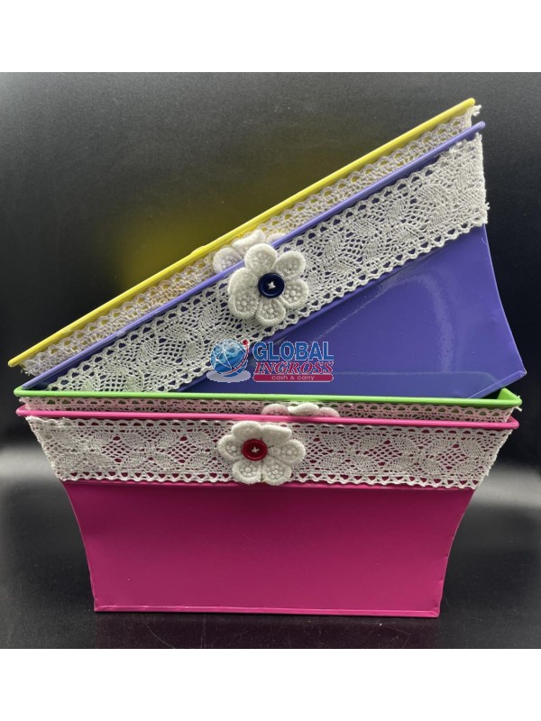 CESTO LATTA COL.ASS. RETTANGOLARE MERLETTO